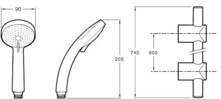 Душевой набор Jacob Delafon citrus E12907-CP высота 60 см