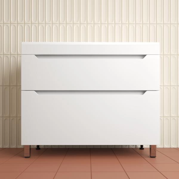 Тумба напольная Style Line Остин под раковину Фортуна 100 2 ящ белый эмаль PLUS