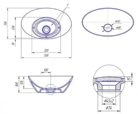 Раковина Dreja ТРИУМФ 56 на столешницу