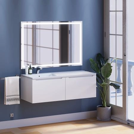 Тумба под раковину для ванной Uperwood Tanos 120 см, подвесная, левая, белый