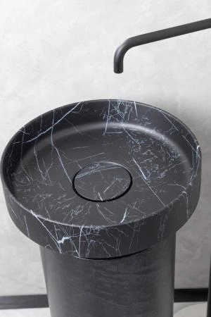 Пьедестал для раковины Boheme SOLE Corian 300*720 Black Wood 801-Base-BWood