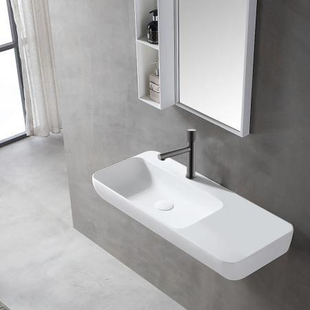 Смеситель Vincea Groove VBF-4G1GM для раковины , вороненая сталь