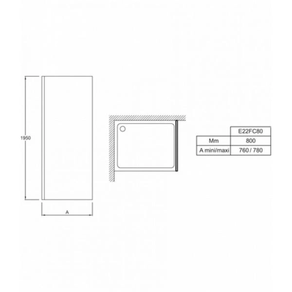 Душевое ограждение Jacob Delafon CONTRA E22FC80-GA 80x195 см