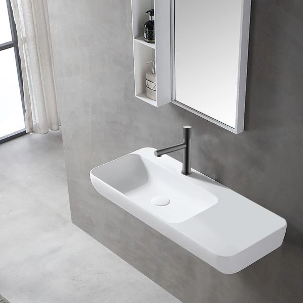 Смеситель Vincea Groove VBF-4G1GM для раковины , вороненая сталь