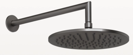 Gessi верхний душ Ø250 мм, шарнирный с настенным держателем 358 мм, цвет Black Metal Brushed PVD