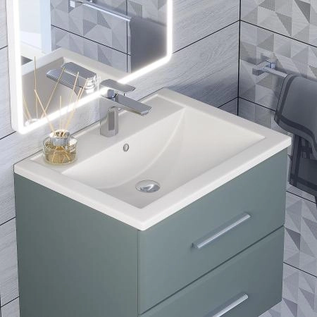 Раковина кварцевая Uperwood Foster Quartz 60 см, белая матовая, жасмин