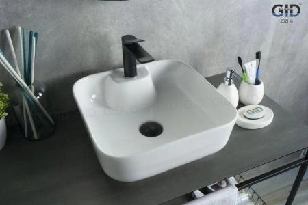 Раковина Gid N9443 41x41 на столешницу белая