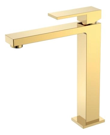 Смеситель для умывальника Boheme высокий Qubic Shine Gold 472-G