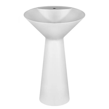 Gessi Total Look Раковина 46х90 см, 1 отв., напольная, Cristalplant, без перелива, слив в стену, с сифоном, цвет: матовый белый
