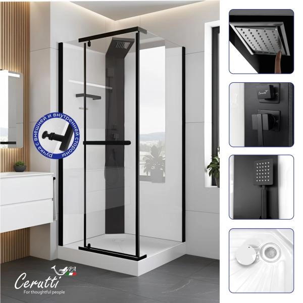 Душевая кабина СeruttiSPA МИМИ (MIMI) 90B (90x90x215-225)