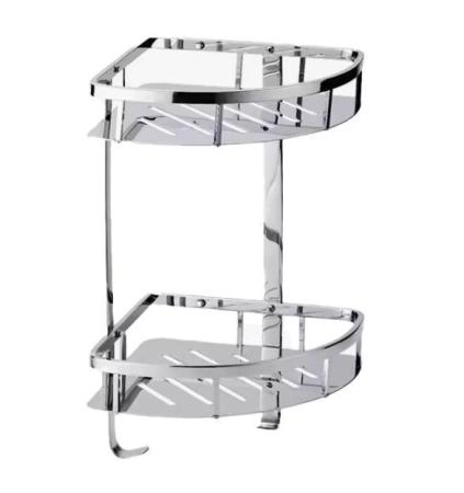 Полка для ванной 2-х ярусная угловая WONZON & WOGHAND, Хром (WW-4142)