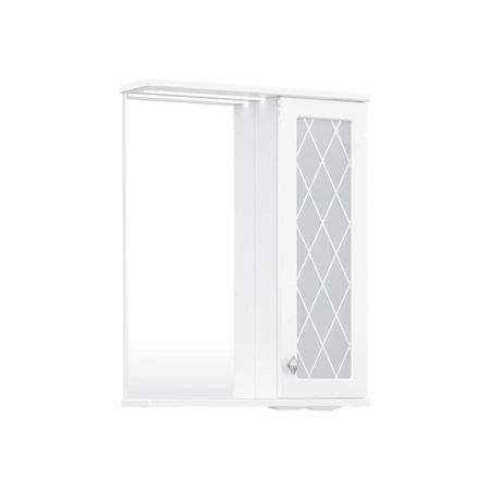 Зеркало-шкаф с LED подсветкой Volna Milena 55 правое белый глянец