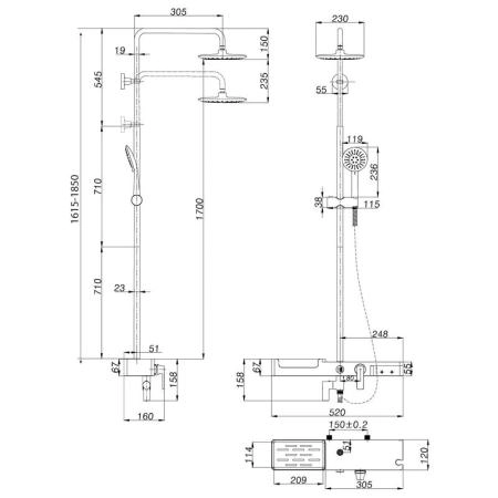 Душевая система Lemark Tropic LM7007С для ванны и душа