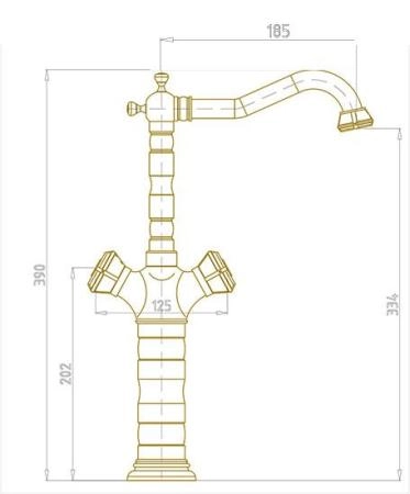 Смеситель на раковину Bronze de Luxe ROYAL (21973) бронза
