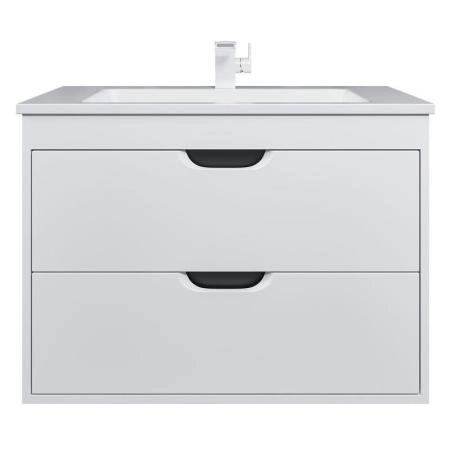 Тумба под раковину для ванной Uperwood Modul 80 см, подвесная, матовая, белая/графит