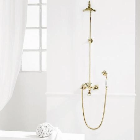 Stella Eccelsa Душевой комплект 3284/33: смеситель, верхний+ручной душ, цвет: золото