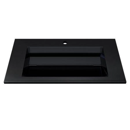 Раковина для ванной полувстраиваемая Uperwood Next Premium 80 см, прямоугольная, черный глянец
