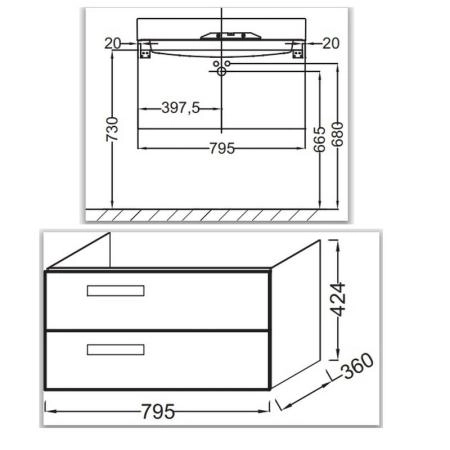 Тумба под раковину Jacob Delafon RYTHMIK EB1302-E10 80 см цвет квебекский дуб