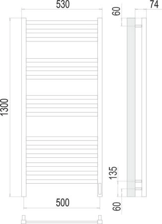 Полотенцесушитель Terminus Ното П15 500х1300 электро