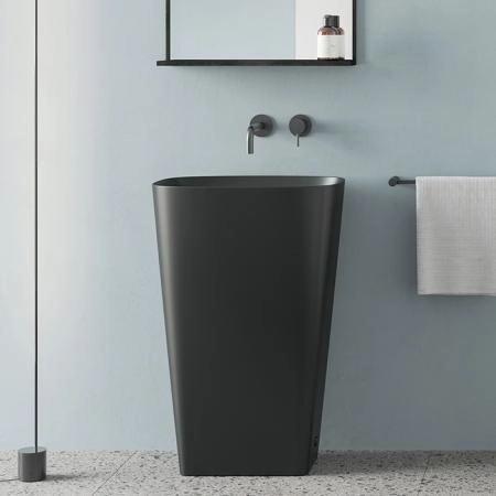 Catalano Green Раковина 55x38h85см, свободностоящая, без отв., слив в пол, цвет: черный матовый