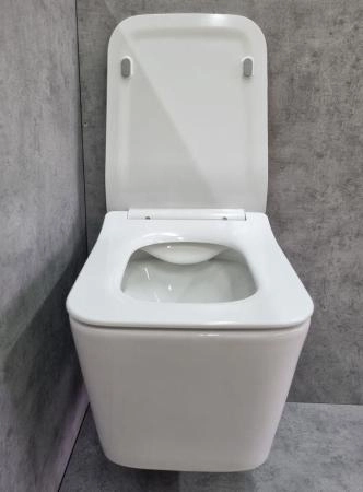 Унитаз Ceramalux 5170MW подвесной безободковый сиденье микролифт белый матовый 520x350x345