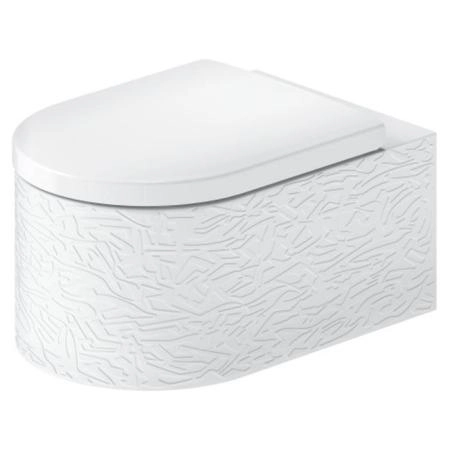 Duravit Millio Унитаз подвесной, 37х57см.,  декор "Pattern", крепление в компл., цвет: белый шелковисто-матовый