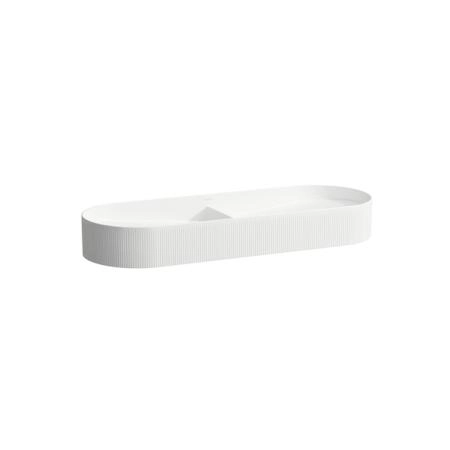 Laufen Sonar Раковина двойная с наружным декором волна 1000x370х130мм без перелива, без отв. под смесит, цвет: белый глян(с керамич крышкой для слива)
