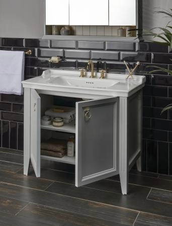Тумба с раковиной  VitrA Valarte  62154 80 см матовая серая МДФ