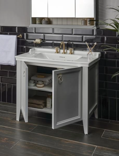 Тумба с раковиной  VitrA Valarte  62154 80 см матовая серая МДФ