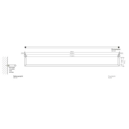Decor Walther Mikado HTE80 Полотенцедержатель 80см, подвесной, цвет: хром