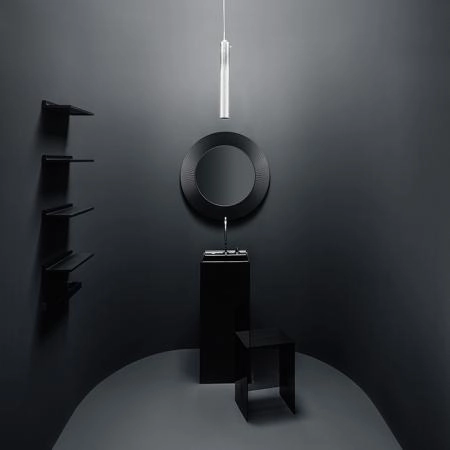 Laufen Kartell Зеркало круглое d=78см, настенное, без подсветки, цвет: черный