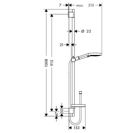 Душевой гарнитур Hansgrohe Raindance Select S 26631000 120 3 jet 90 см, цвет хром