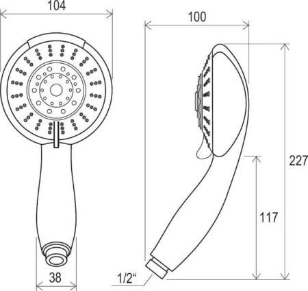 Ravak лейка круглая 5 функций X07P008