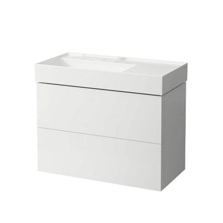Laufen Kartell Тумба с раковиной 88x45x60см, без отв.,2 ящика, органайзер для ящика, с полочкой справа, цвет: белый матовый