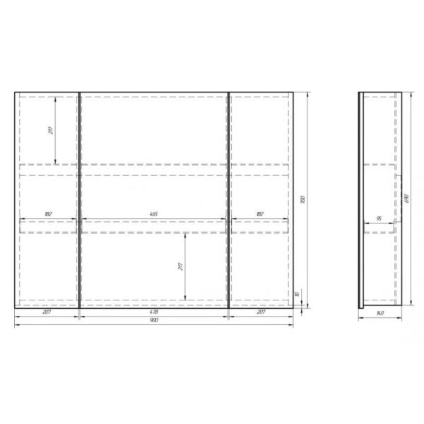 Зеркальный шкаф Dreja Almi 90 99.9012