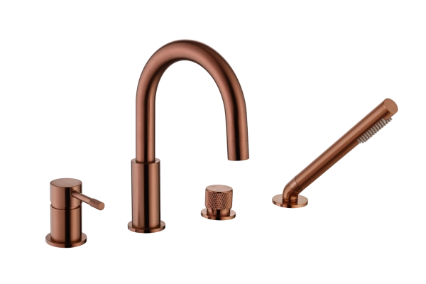 Смеситель врезной на борт ванны Boheme UNO Copper Brushed 460-CB