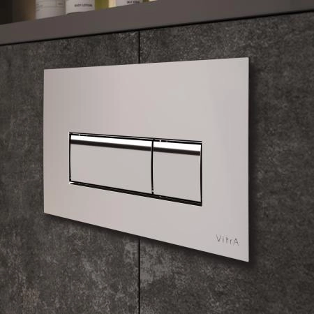 Кнопка смыва для инсталляции VitrA Root Square  740-2380 глянцевая хром двойный смыв