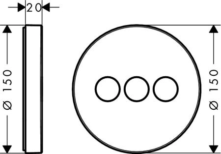 Hansgrohe ShowerSelect S 15745000 Запорный вентиль для 3х потребителей для 01800180
