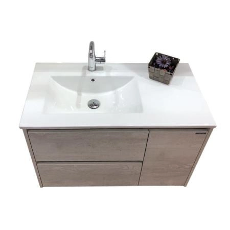 Тумба с раковиной Comforty Бремен-90 дуб белый