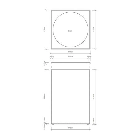 Decor Walther DW 74 Корзина для бумаги 17x17x24см, напольная цвет: золото