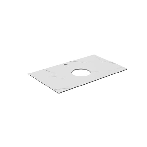 Столешница Kerama Marazzi PLAZA ПЛАЗА PL1.SG50008220R\80 Столешница из керамогранита для накладных раковин, Монте Тиберио 80 см, белый натуральный