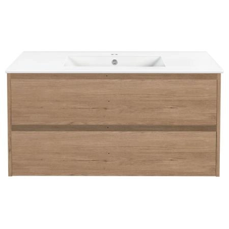 Тумба под раковину Vincea Gio 100 подвесная, 2 выкатных ящика soft-close, N.Oak