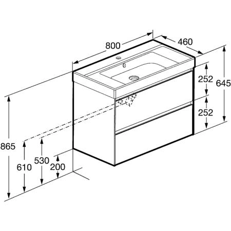 Roca Ona Тумба подвесная 80x45x56см, с 2 ящиками, цвет: белый матовый