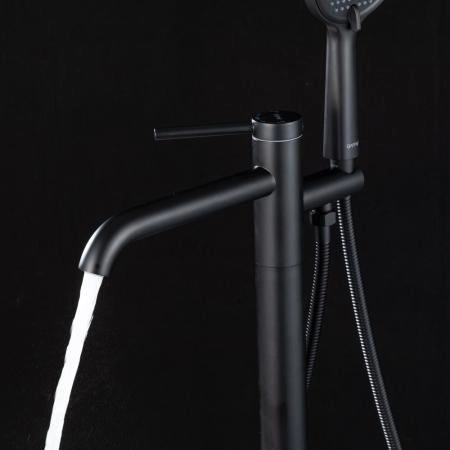 Смеситель GAPPO G3006-6 для ванны напольный, черный