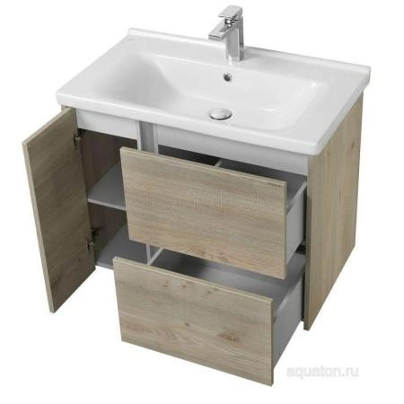 Тумба с раковиной Aquaton Стоун 1A228201SX850 80 с ящиком,сосна арлингтон