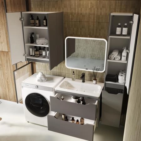 Тумба подвесная Style Line Марелла 70 (2 ящ.) Люкс антискрейтч серый, PLUS