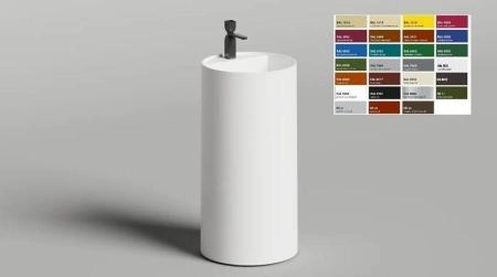 Раковина Salini ARMONIA ROUND 01 S-Stone матовая 45x45 130421TM напольная