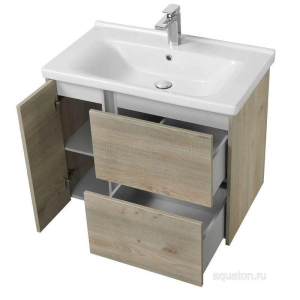 Тумба с раковиной Aquaton Стоун 1A228201SX850 80 с ящиком,сосна арлингтон