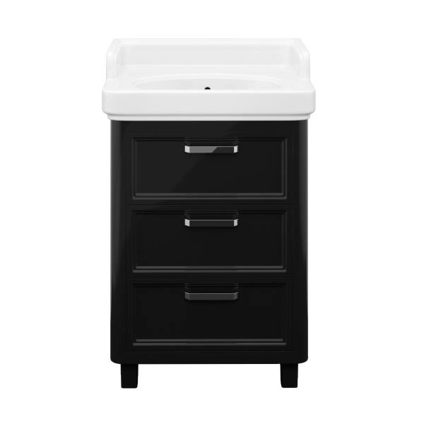 Тумба Kerama Marazzi POMPEI ПОМПЕИ PO.60.3\BLK напольная с 3 ящиками 60, черная глянцевая