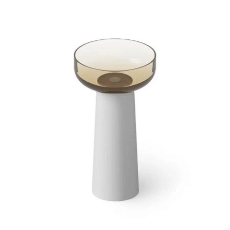 Dea Design Light Раковина 48x48x88см., напольная, без отв., Glasstech, прозрачная смола, цвет: чаша classic green/пьедестал белый